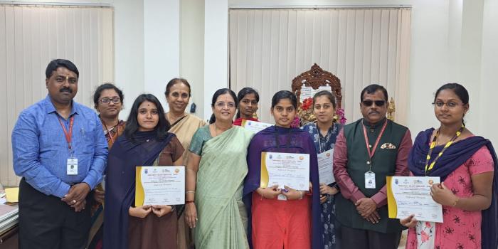 Students with Certificates on attending International Millet Conclave 2023 