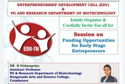 workshop on Funding opportunity for early stage entrepreneurs